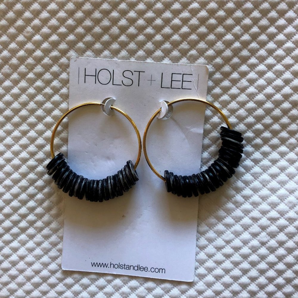 Holst & Lee Gold Mala Bead Hoop Earrings